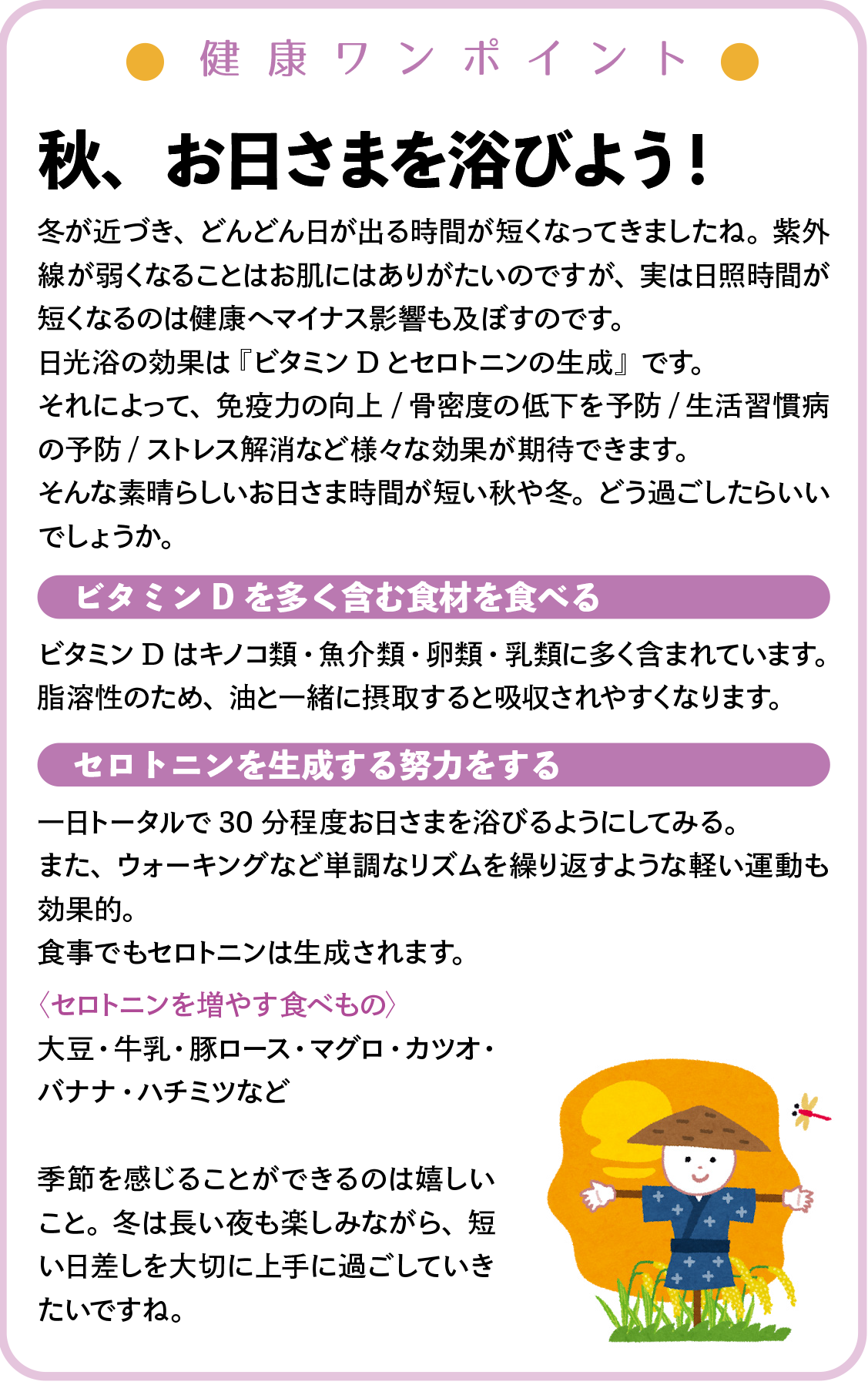 秋、お日さまを浴びよう
